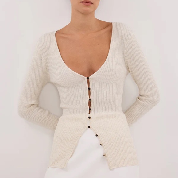 DISSH - BLAIR NATURAL LONG SLEEVE KNIT TOP - S - Picture 3 of 6